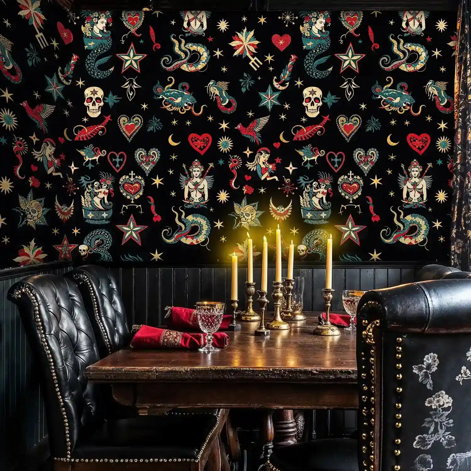 Old School Tattoo Icons Wallpaper
