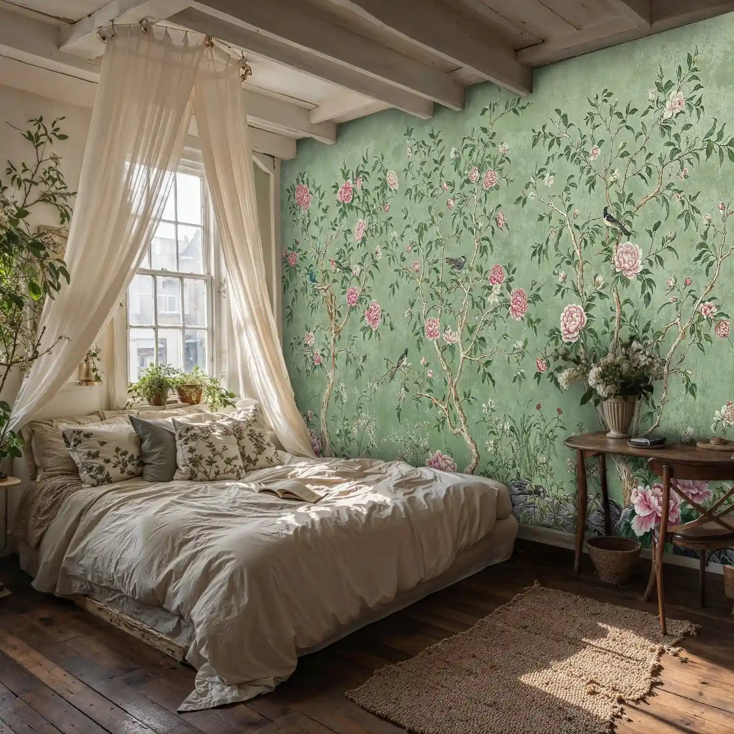 Chinoiserie Peony Garden Wall Mural