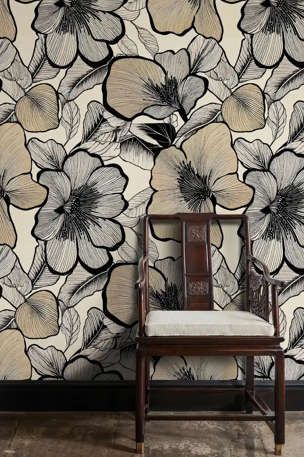 Botanical Line Art Wallpaper