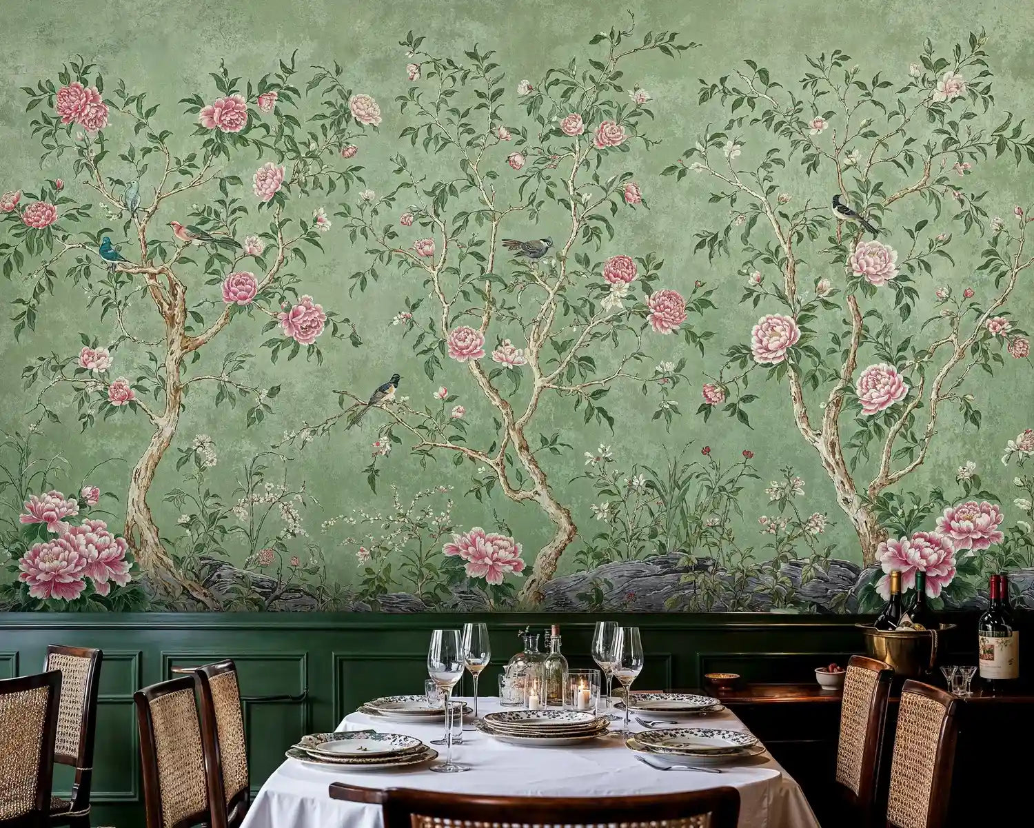 Chinoiserie Peony Garden Wall Mural