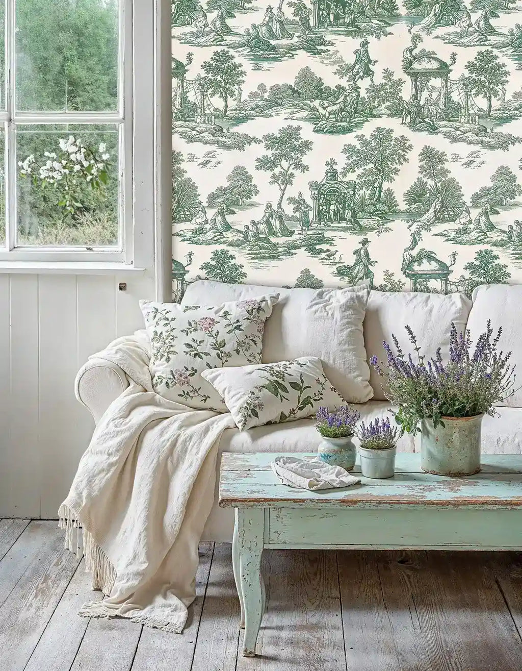 Pastoral Toile Wallpaper