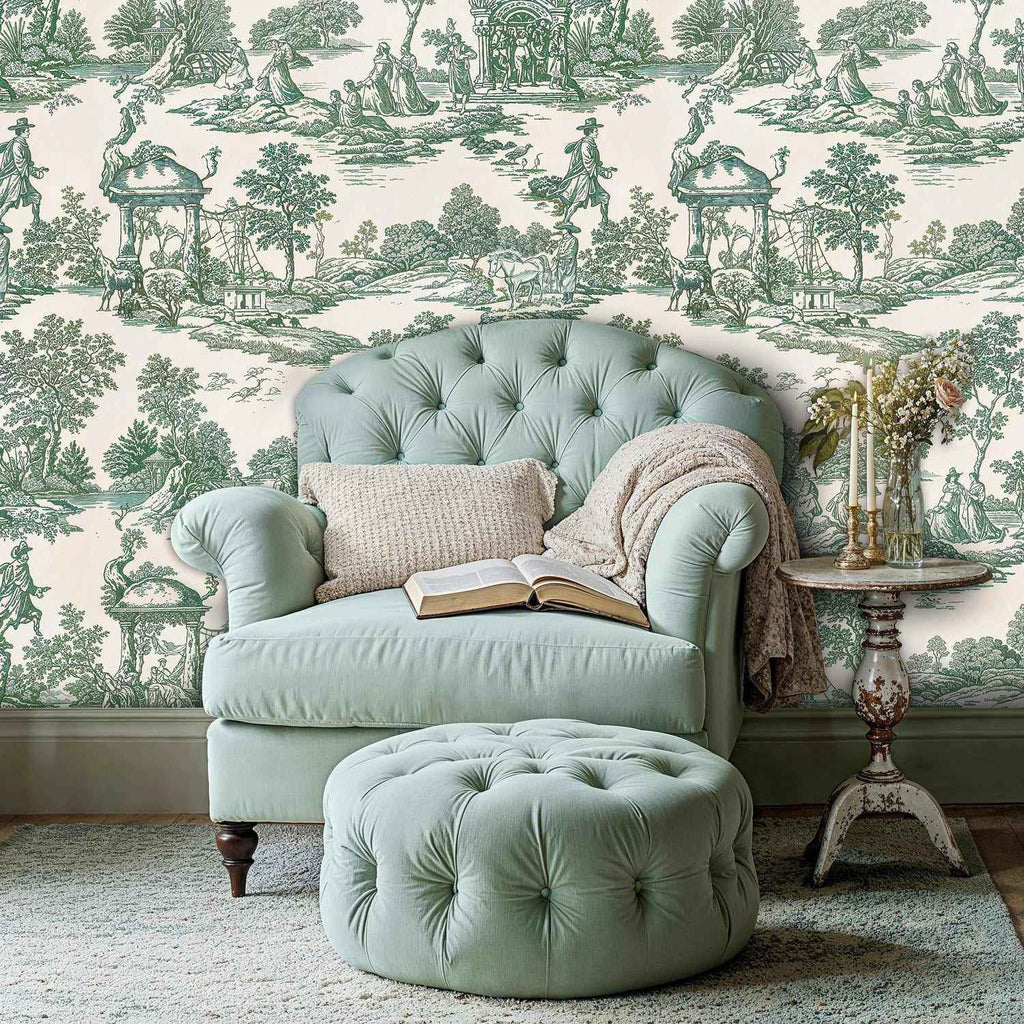 Pastoral Toile Wallpaper
