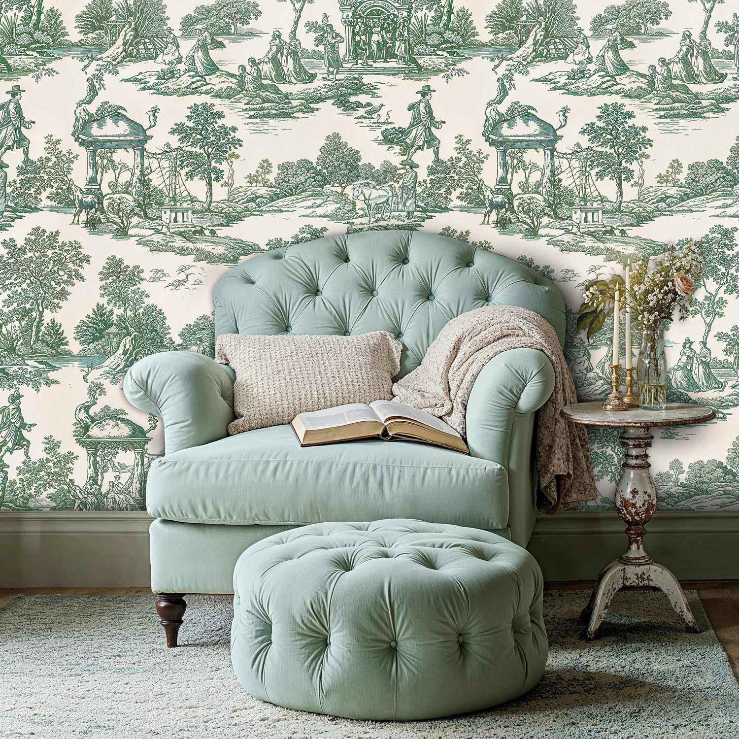 Pastoral Toile Wallpaper