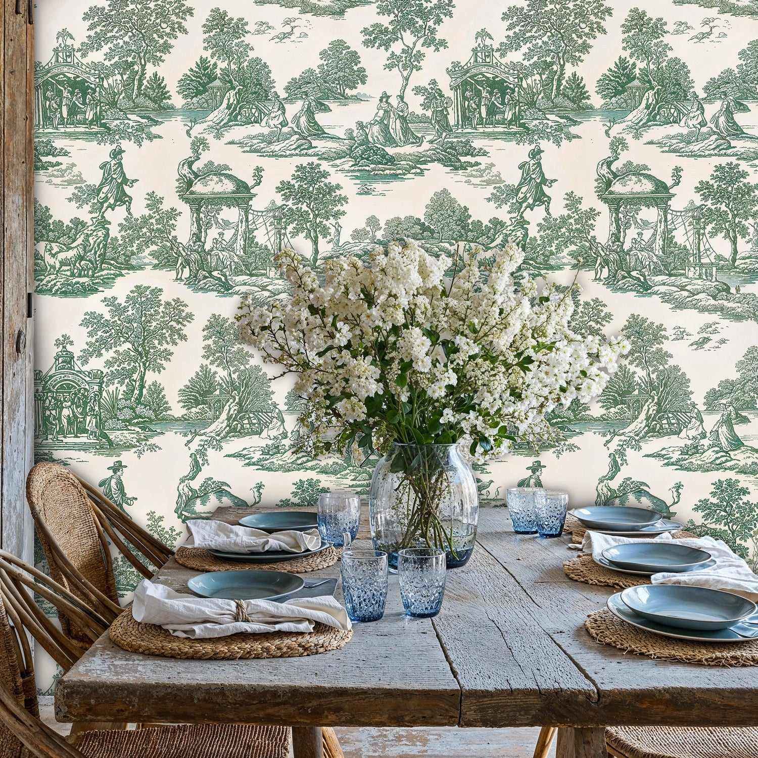 Pastoral Toile Wallpaper