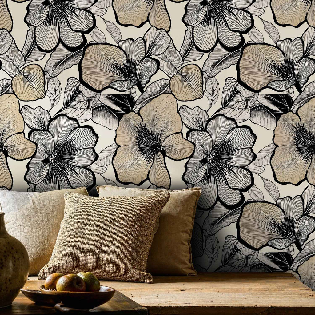 Botanical Line Art Wallpaper
