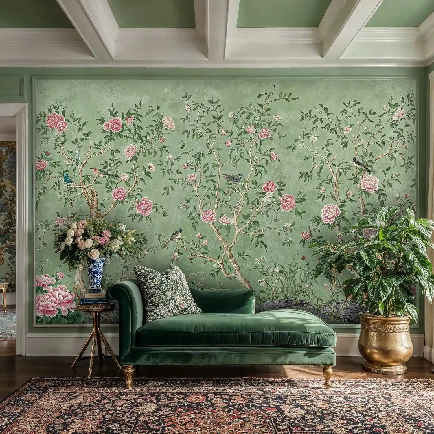 Chinoiserie Peony Garden Wall Mural