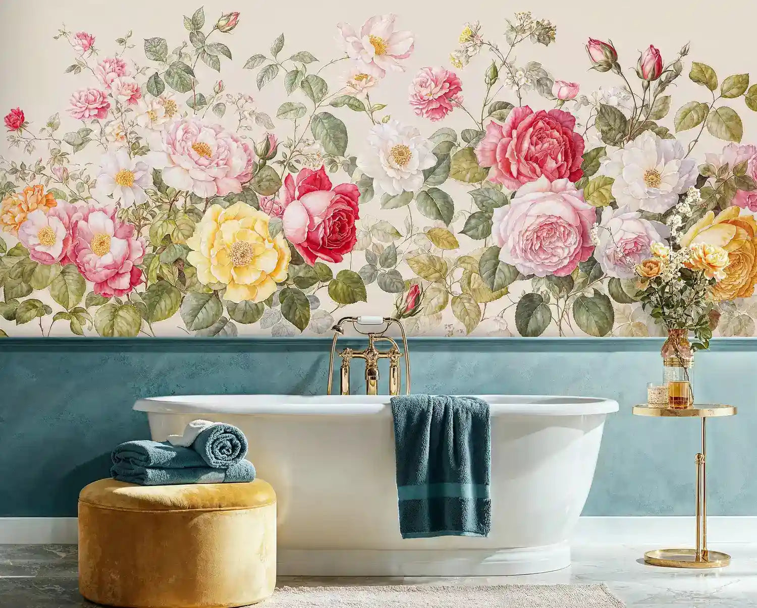 Romantic Rose Garden Wall Mural
