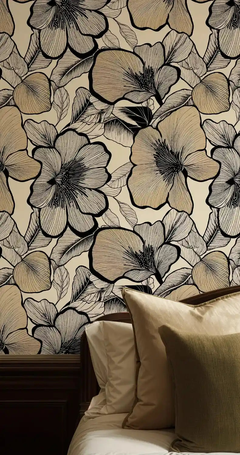 Botanical Line Art Wallpaper