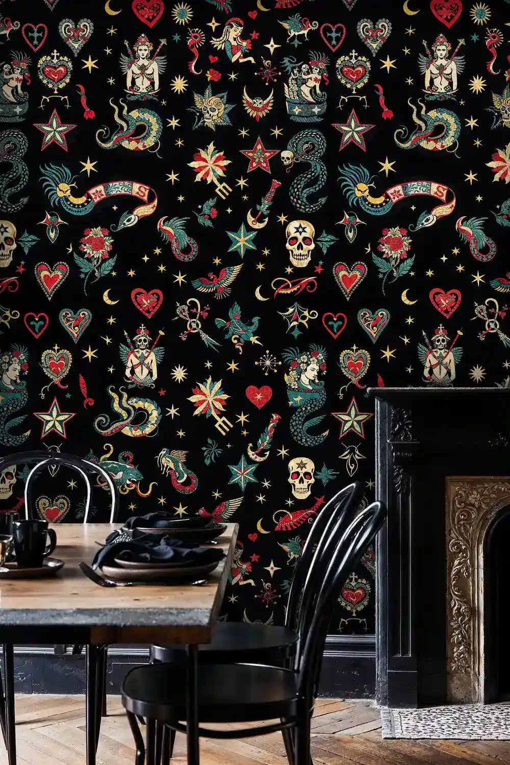 Old School Tattoo Icons Wallpaper