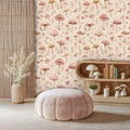 Watercolor Woodland Mushrooms Wallpaper